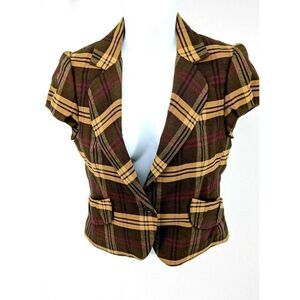 BCBGMAXAZRIA Blazer Jacket Plaid  Academia